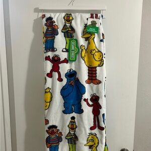 Sesame Street Blanket - White with Colorful Characters